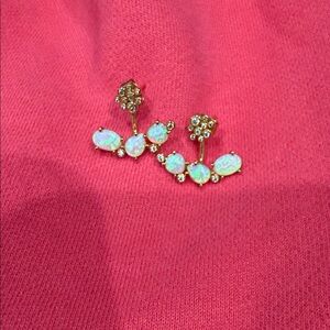 Anthropologie Gold and Opal Earrings